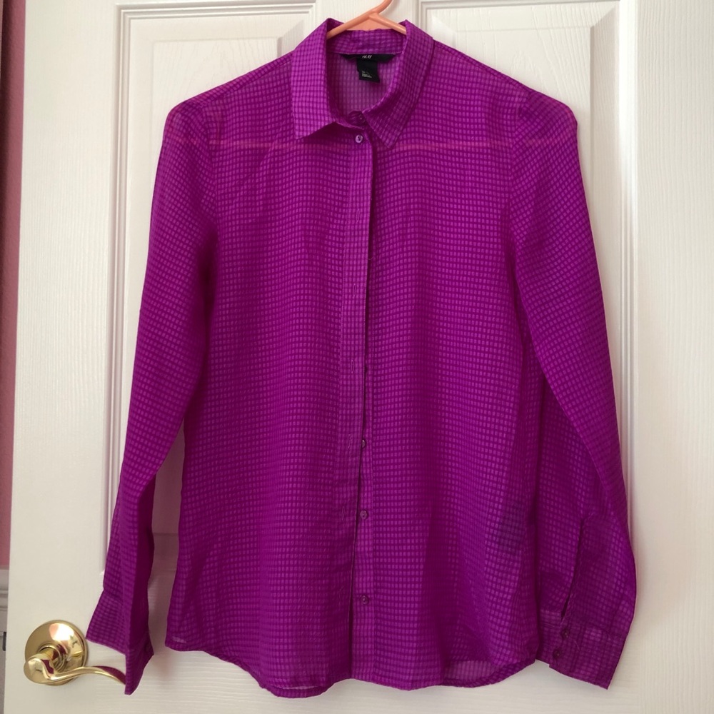 H&M Purple Button Down Blouse